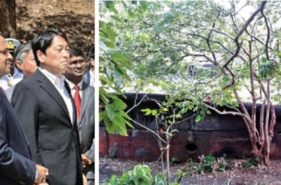 Japanese Defence Minister Visit oil tanks at the Trincomalee Oil Tank Farm