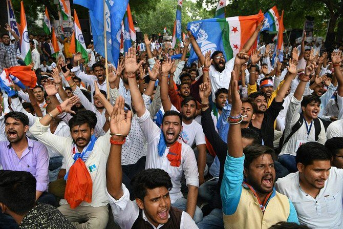 Jobless youth march to protest Indian ‘unemployment crisis’