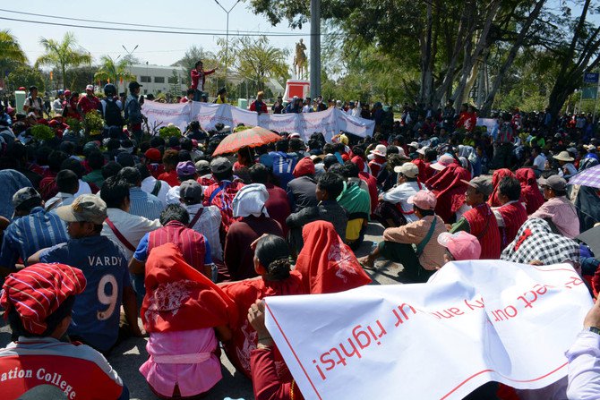 Myanmar students sentenced to hard labor over protest