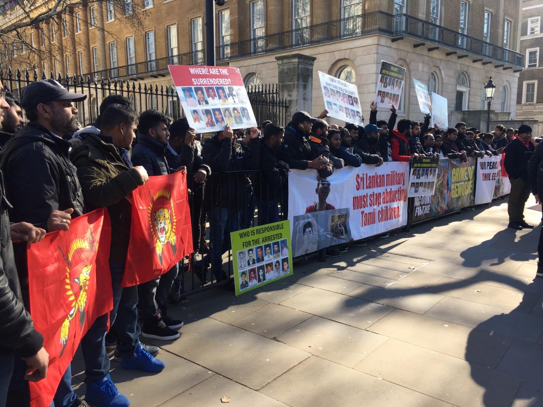 Protest in London in solidarity with Tamil families of disappeared