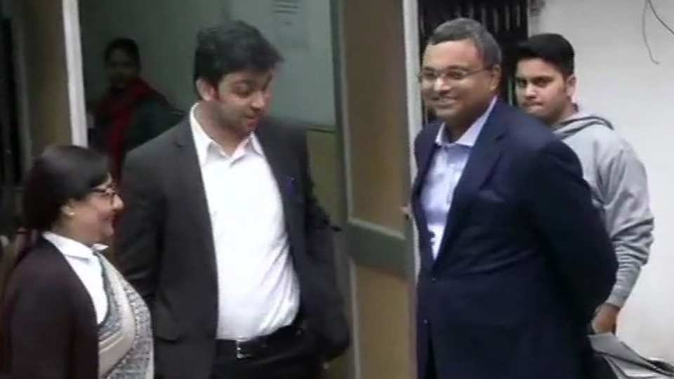 Karti Chidambaram at ED office for questioning in INX media case