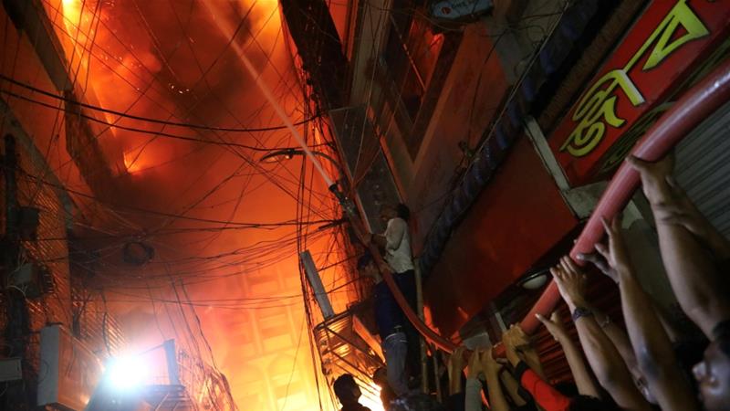 Huge fire kills scores in old part of Bangladeshi capital Dhaka