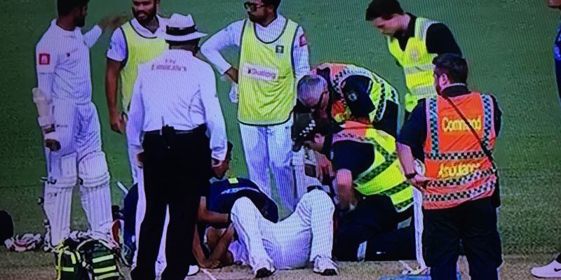 Dimuth hit by bouncer, taken to hospital