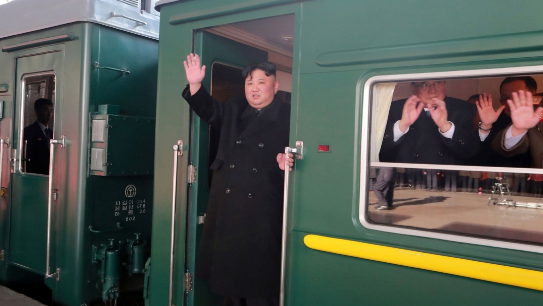 Kim leaves North Korea on armoured train to meet Trump in Vietnam