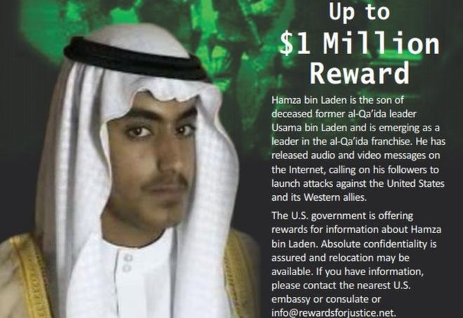 Bin Laden: US offers reward for Osama's son Hamza