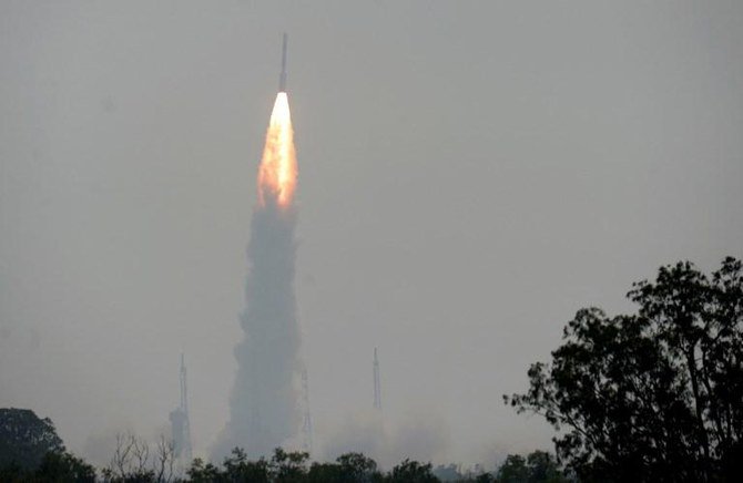 Single Indian rocket puts satellites in three orbits, in first for nation