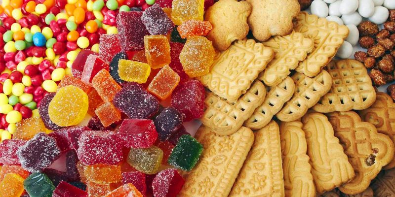 Sugar, salt & fat in sweets colour coded from today