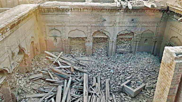 Historical Guru Nanak Palace in Pakistan's Punjab partially demolished by locals