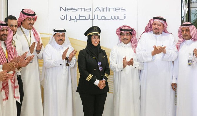 Saudi pilot Yasmeen Al-Maimani’s 1st flight celebrated