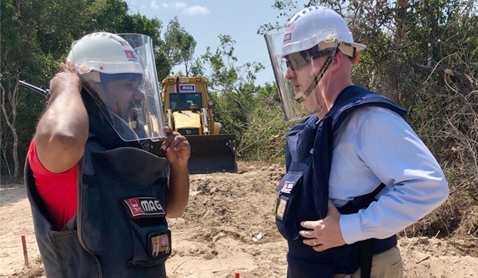 US diplomat Clarke Cooper observes demining efforts in SL