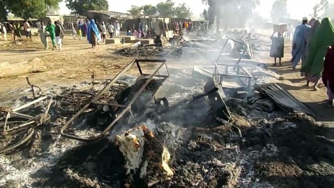 Dozens of mourners 'killed by Boko Haram' at a funeral in north Nigeria