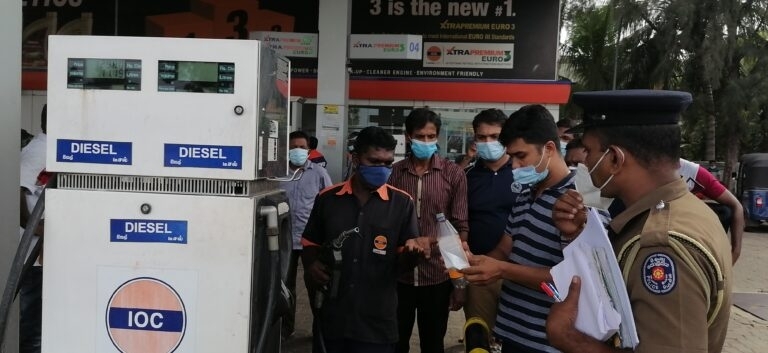 Impure diesel sale ; Tension in Trincomalee fuel station !