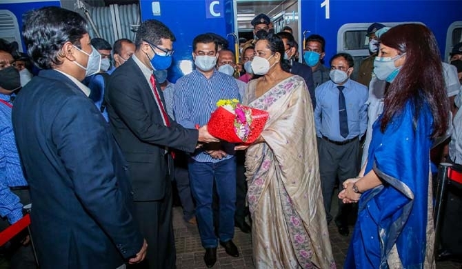 Mt. Lavinia - KKS intercity using AC DMUs from India, inaugurated