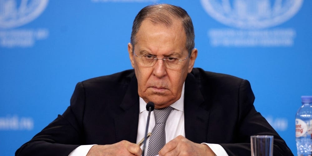 Dozens of diplomats walk out on Russian foreign minister’s speech