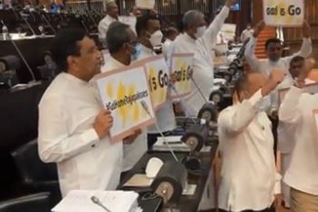 SJB stages protest inside parliament