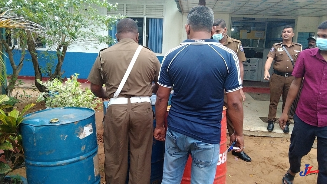 Many hoarded barrels of petrol, diesel recovered from unlicensed traders in Jaffna District! Two arrested …