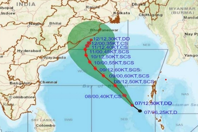 Advisory for deep depression over Southeast Bay of Bengal