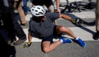 President Biden falls off bike after ride in Delaware