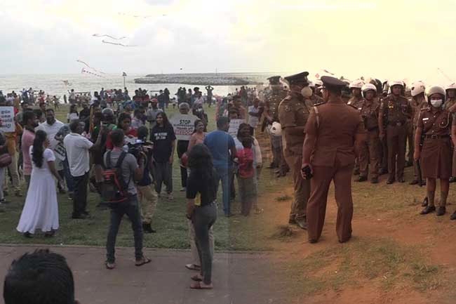 Several arrested during ‘Aragalaya’ commemoration at Galle Face