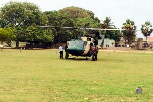 An important VIP brought to Colombo National Hospital by a helicopter!