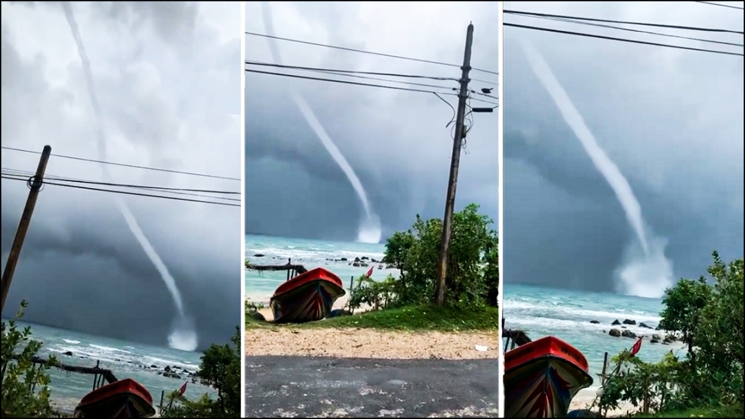 Waterspout sighted off Point Pedro