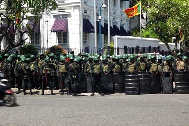 Military personnel deployed in Colombo amidst mass protests