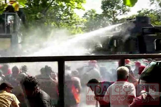 Tear gas and water cannons fired at National Peoples' Power (NPP) protest