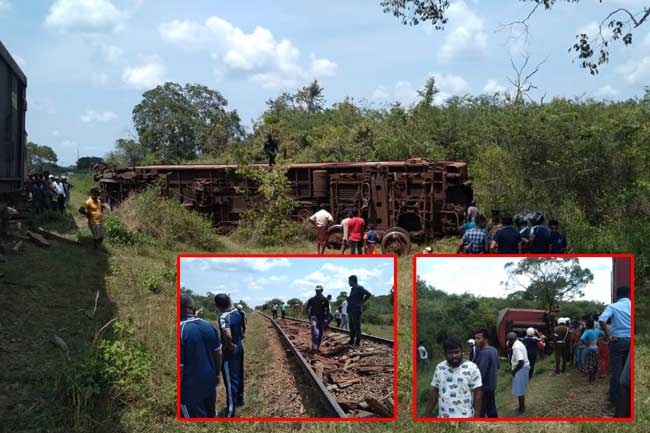 At least 16 injured after train derails in Kantale